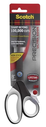 Scotch 8" Precision Ultra Edge Bent Titanium Non-Stick Scissors