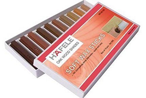 Hafele SML New Soft Wax Assortment Wood Filler Sticks Pack of 10 Oak Shades