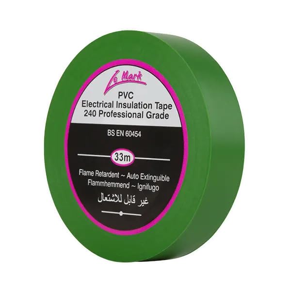 Le Mark Green PVC Electrical Insulation Tape - 33m x 19mm