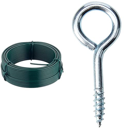 Merriway BH05777 Plastic Coated Garden Wire, 2.0 mm Diameter x 20 Metre (65 Foot), Green