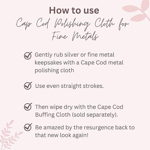Cape Cod Metal Polishing Cloths - Jewellery Cleaning Cloth Polish Cloth for Fine Metals