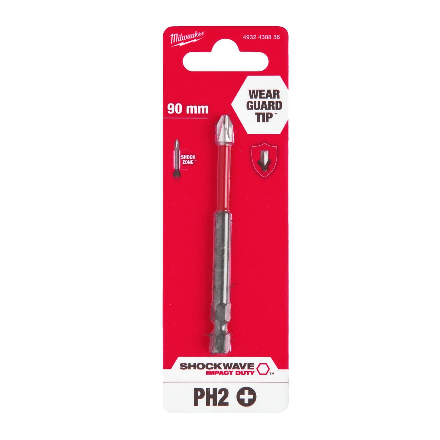 Milwaukee Shockwave Impact Duty Phillips Screwdriver Bits PH2 90mm Pack of 1