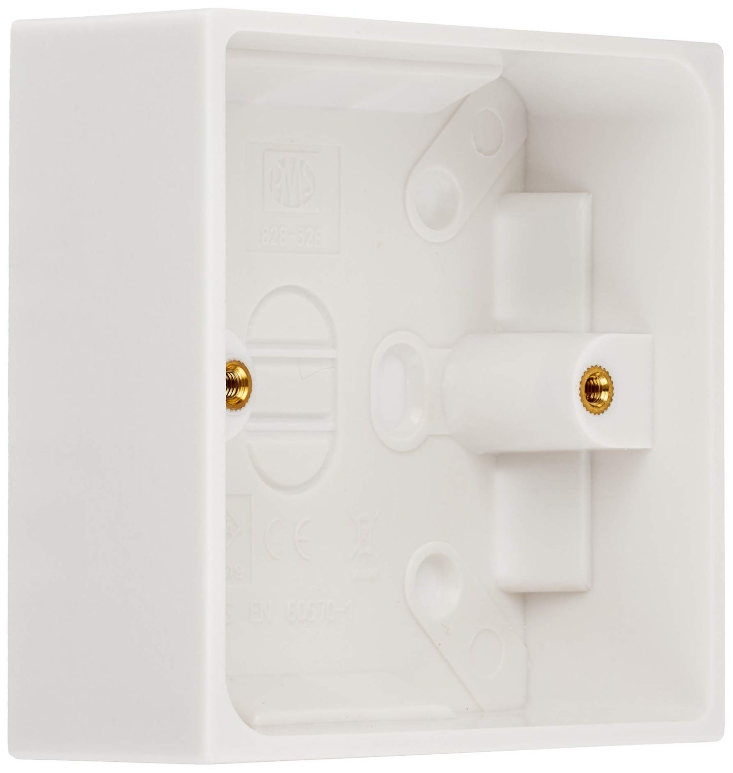 Merriway Moulded Surface Pattress Back Box 1-Gang 35mm (1.3/8 inch) Deep