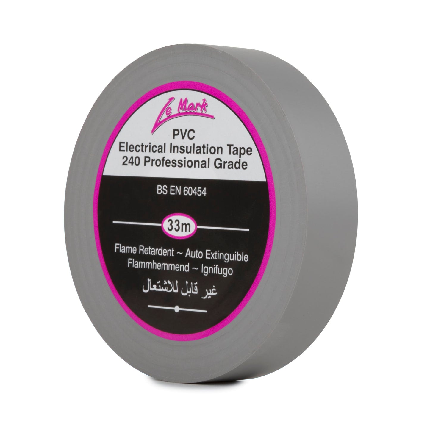 Le Mark Grey PVC Electrical Insulation Tape - 33m x 19mm