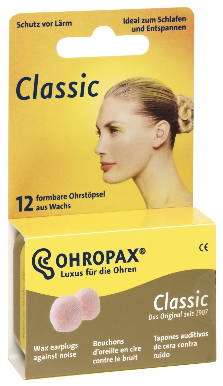OHROPAX Classic Wax Mouldable Earplugs 2 Packs (24 Pairs)