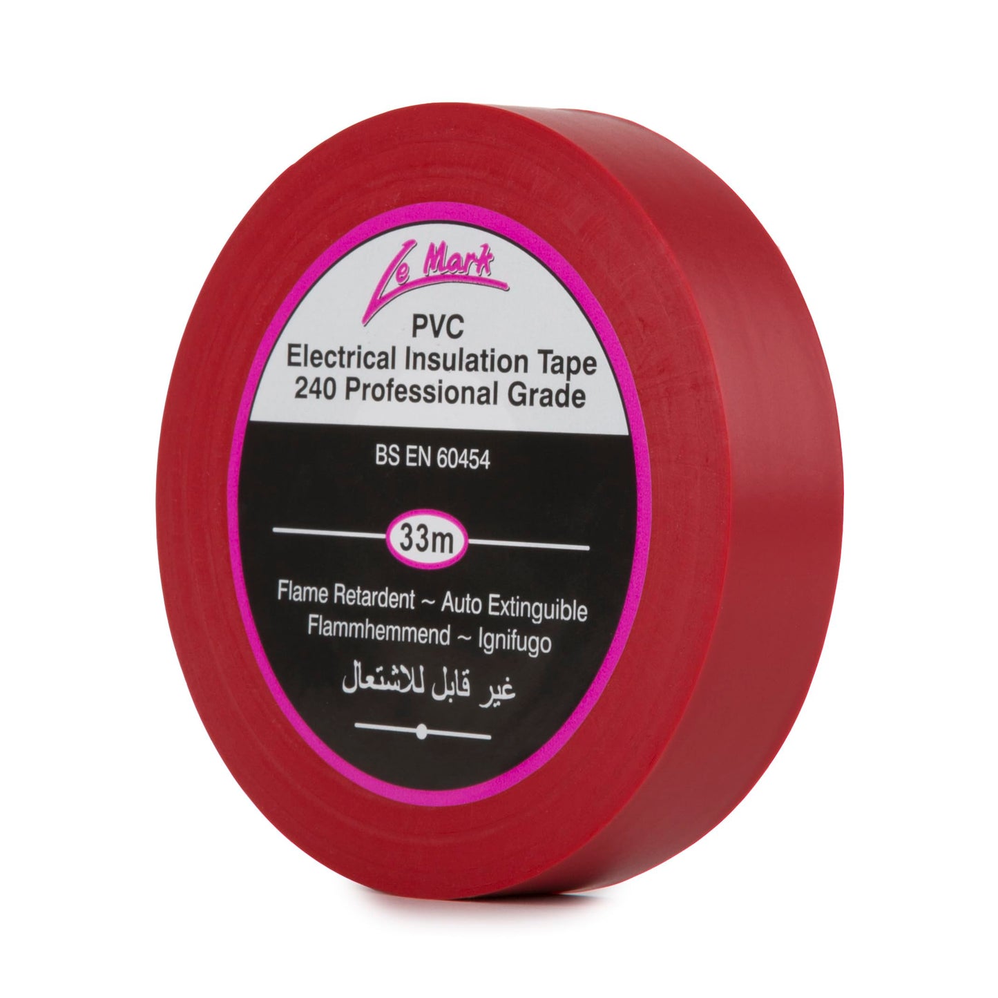 Le Mark Red PVC Electrical Insulation Tape - 33m x 19mm