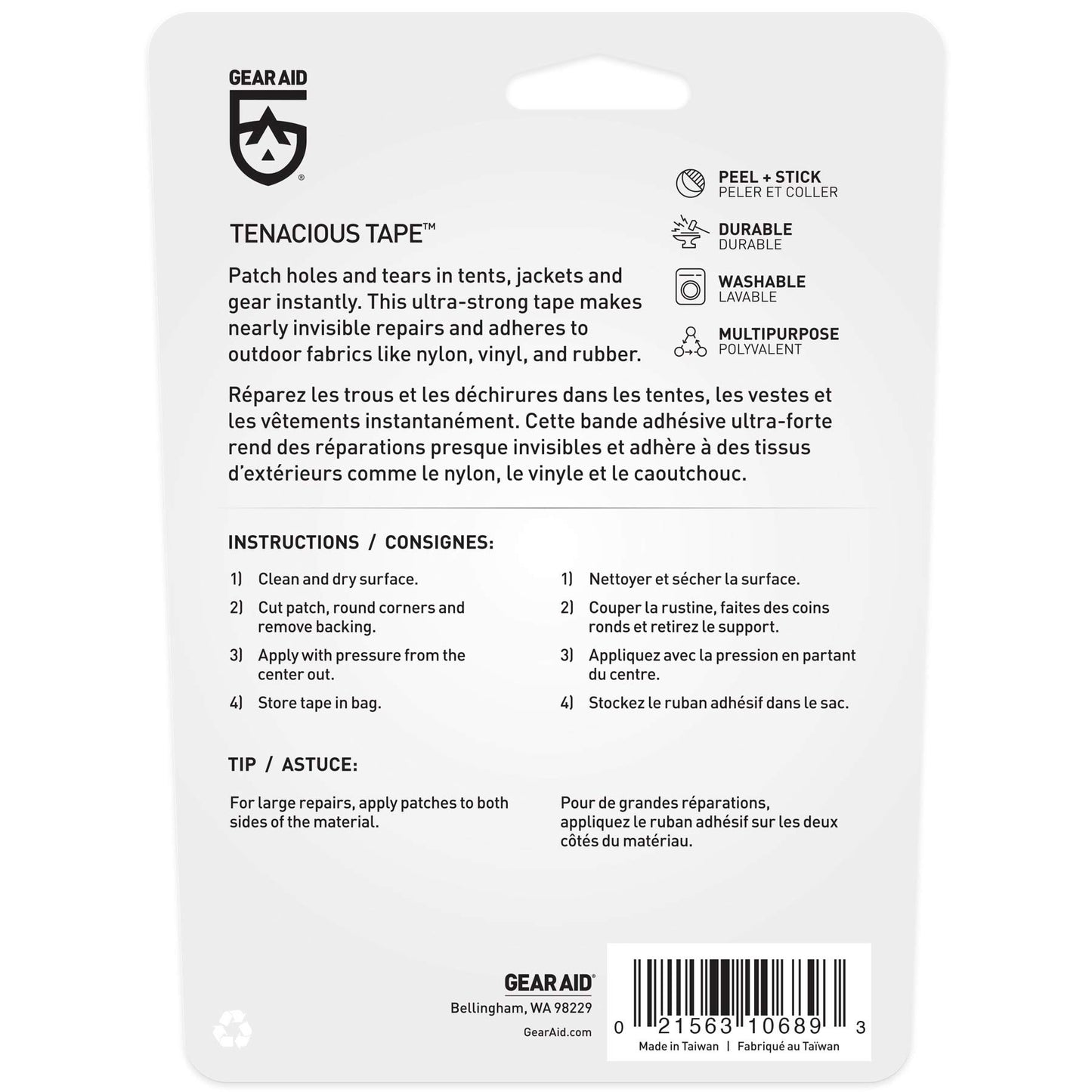 Gear Aid Tenacious Tape Repair Tape - Black Nylon