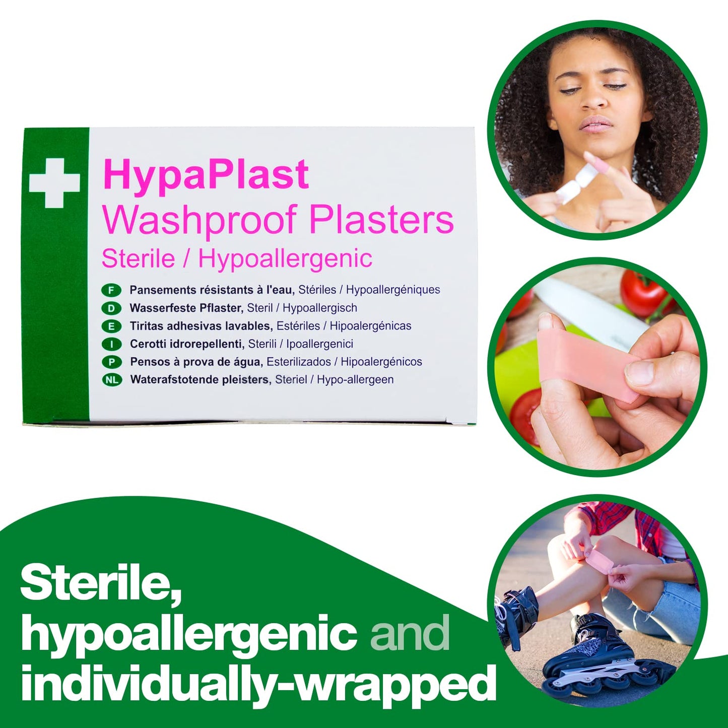 Safety First Aid Group HypaPlast Pink Washproof, Assorted (100)