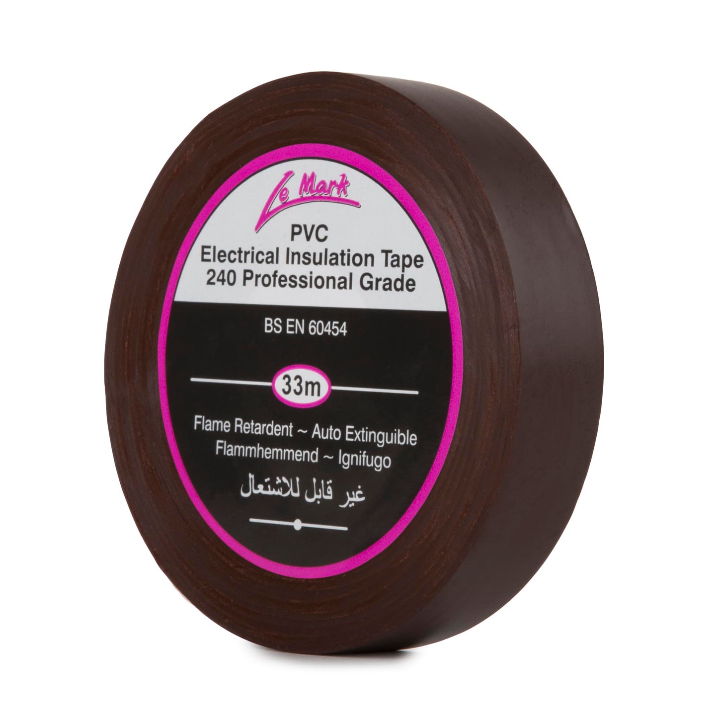 Le Mark Brown PVC Electrical Insulation Tape - 33m x 19mm
