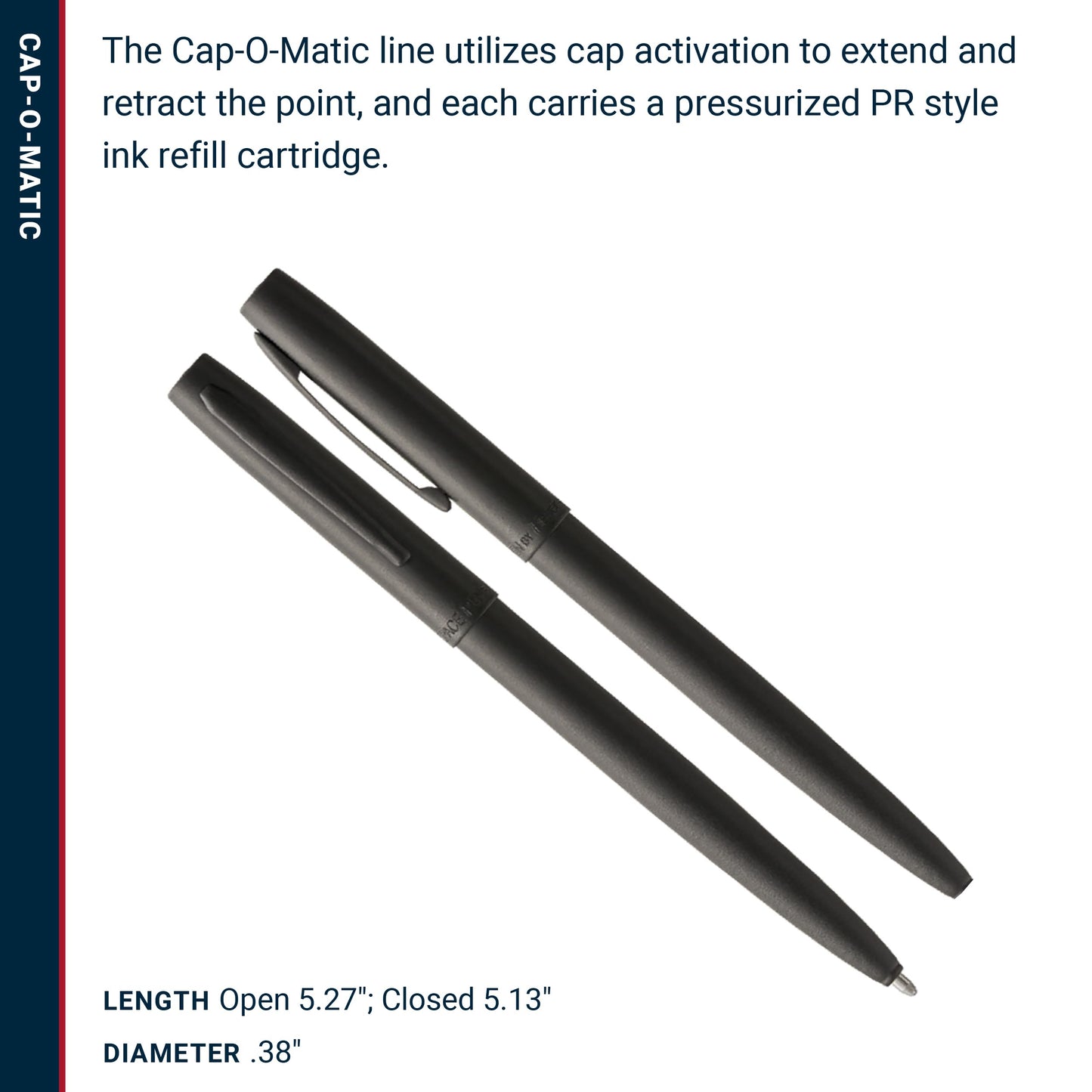Fisher Space Pen Cap-O-Matic Ballpoint Pen - Matt Black