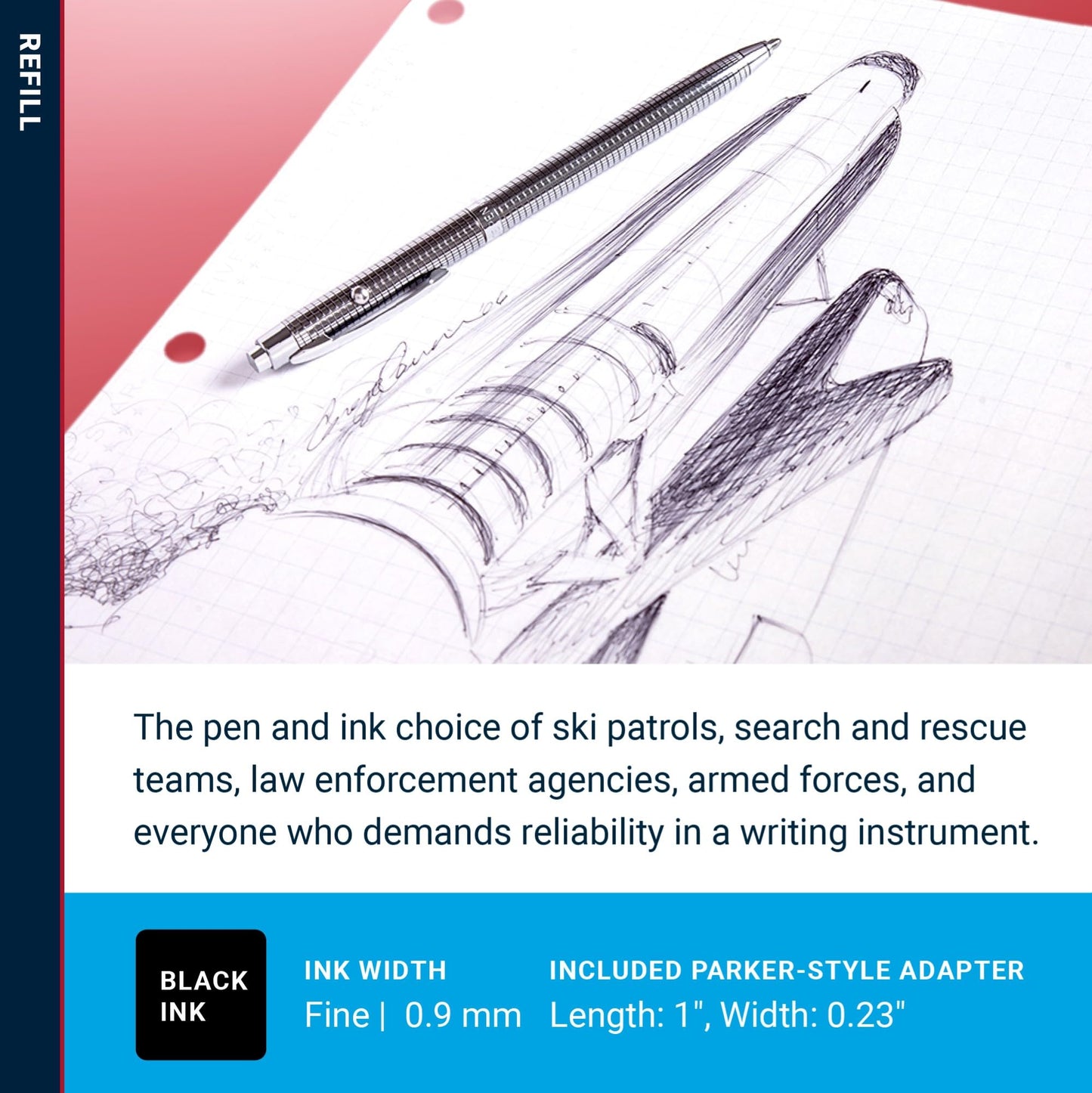 Fisher Space Pen SPR4F Black Ink Fine Point Refill