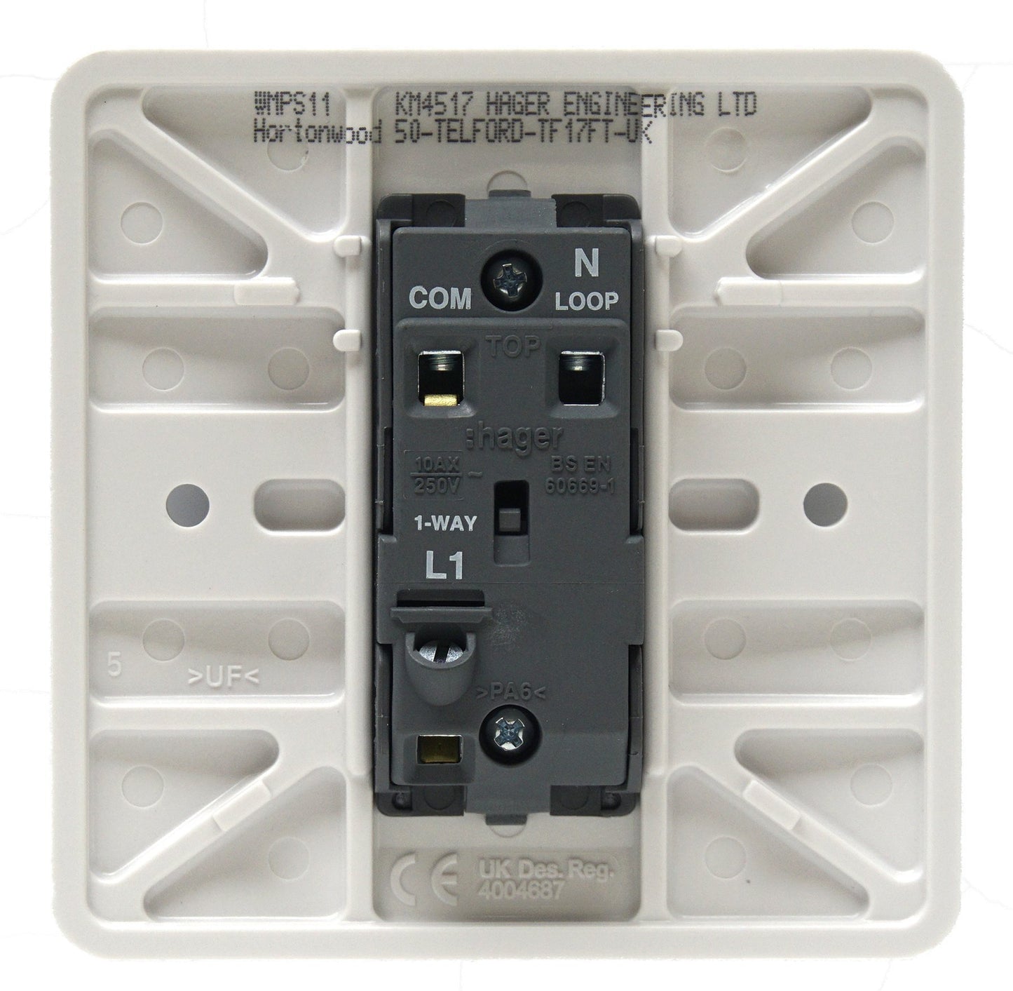 Hager 10AX 1 Gang 1 Way Wall Switch - Sollysta Range
