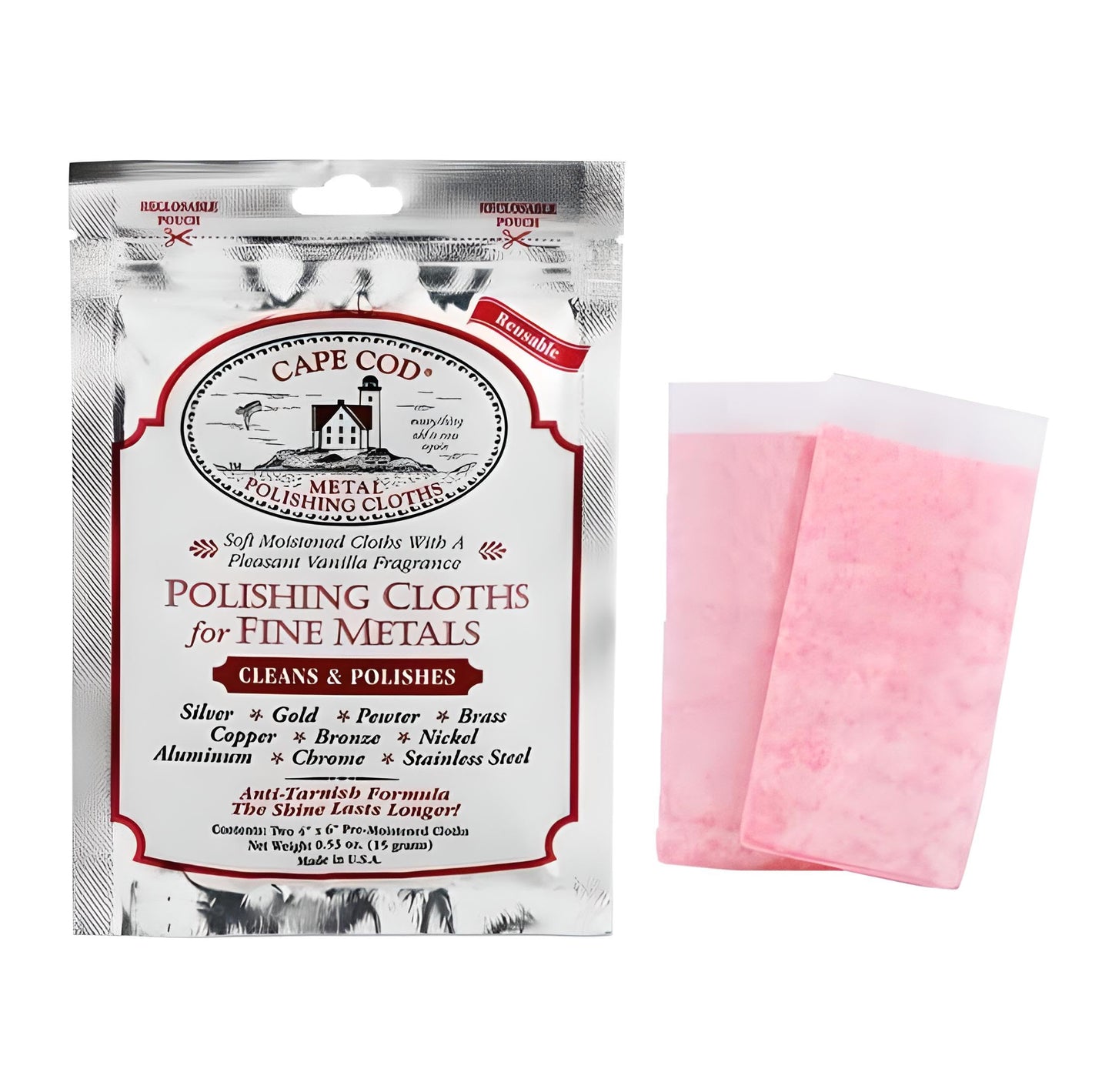 Cape Cod Metal Polishing Cloths - Jewellery Cleaning Cloth Polish Cloth for Fine Metals