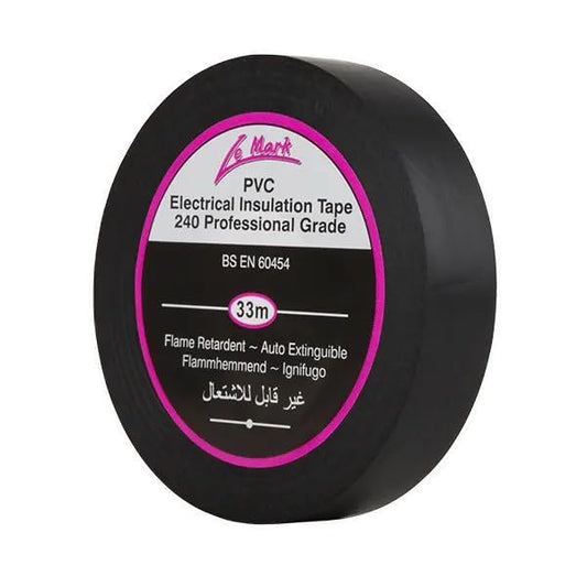 Le Mark Black PVC Electrical Insulation Tape - 33m x 19mm