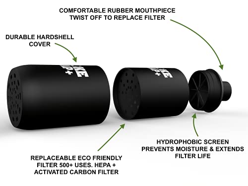 Smoke Trap + | Personal Air Filter (Sploof) - Smoke Filter with Replaceable Filters (Black)