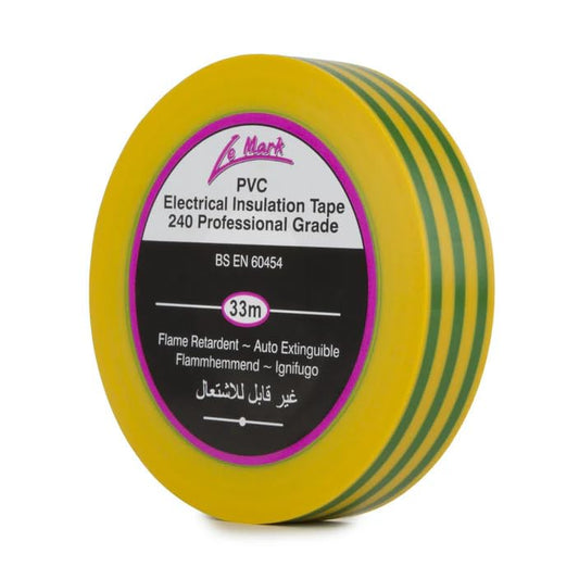 Le Mark Earth PVC Electrical Insulation Tape - 33m x 19mm