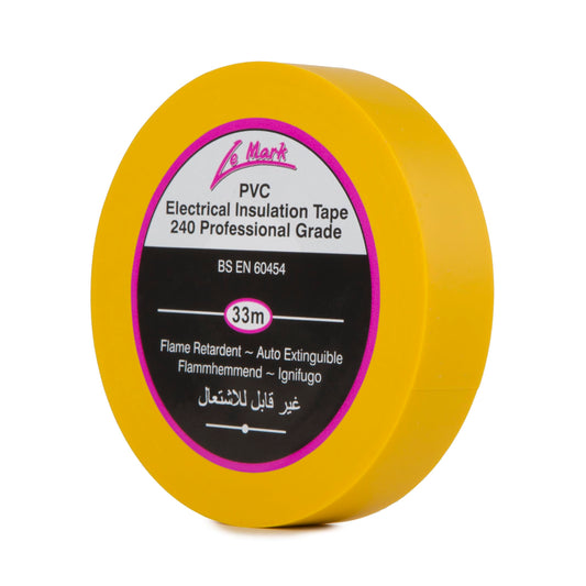 Le Mark Yellow PVC Electrical Insulation Tape - 33m x 19mm