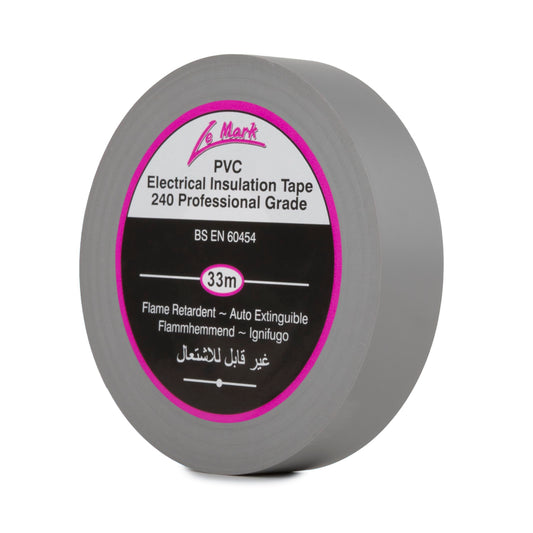 Le Mark Grey PVC Electrical Insulation Tape - 33m x 19mm