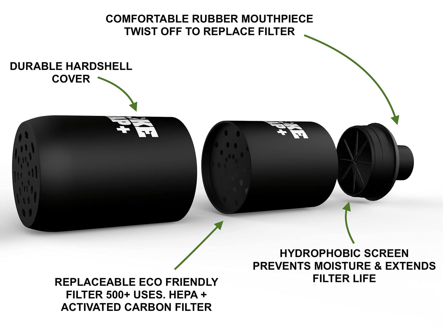 Smoke Trap + | Personal Air Filter (Sploof) - Smoke Filter with Replaceable Filters (Black)
