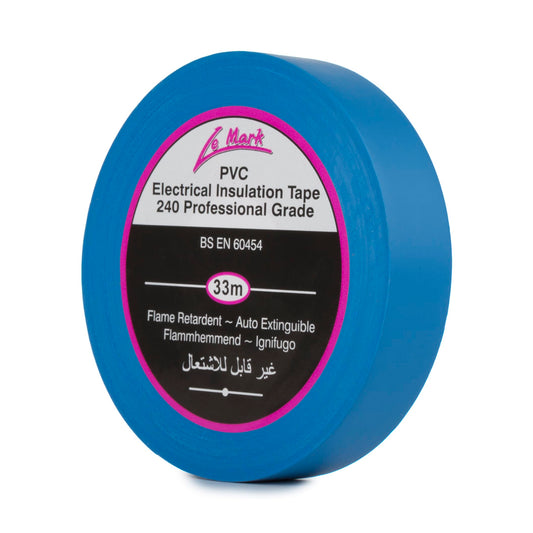 Le Mark Blue PVC Electrical Insulation Tape - 33m x 19mm