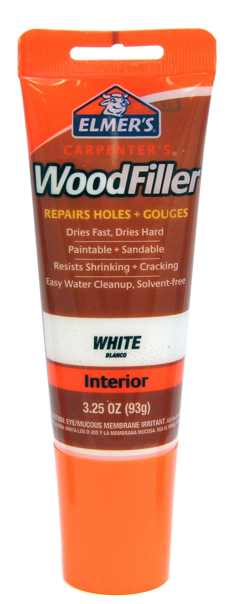 Elmer's E855 Carpenter's Wood Filler, 3.25-Ounce Tube, White