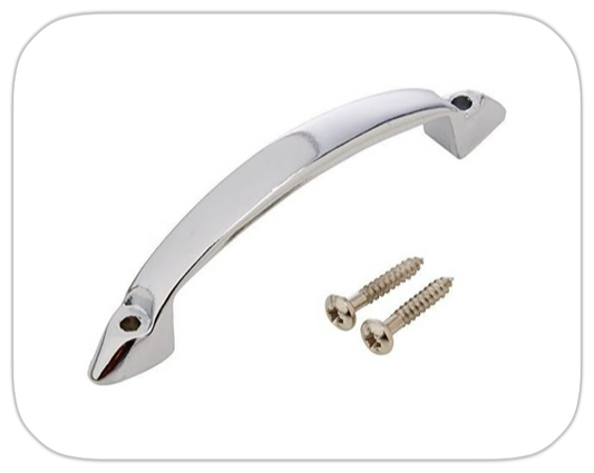 Merriway BH02239 Front Fix D Handle with Screws, 93mm Length - Chrome Plated